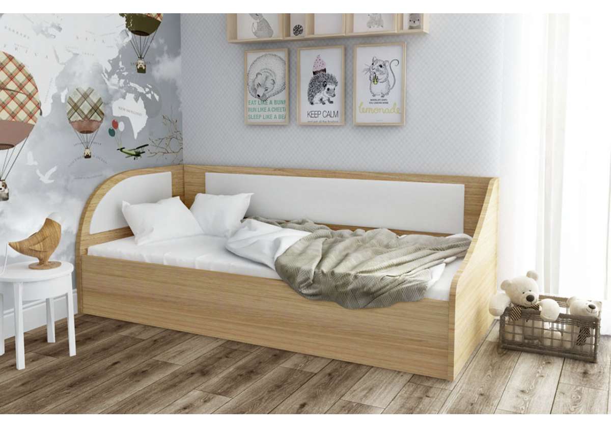 полутороспальная детская кровать с бортиками